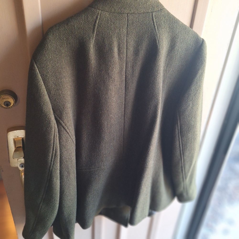Talbots Olive Mossy Green Wool Viscose Button-Up Blazer 22W - Picture 3 of 16